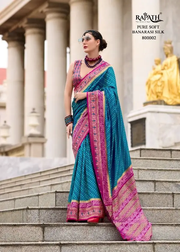 Beautiful Color Pure Soft Banarasi Silk Saree. Crafted from premium-quality silk, Bollywood Saree