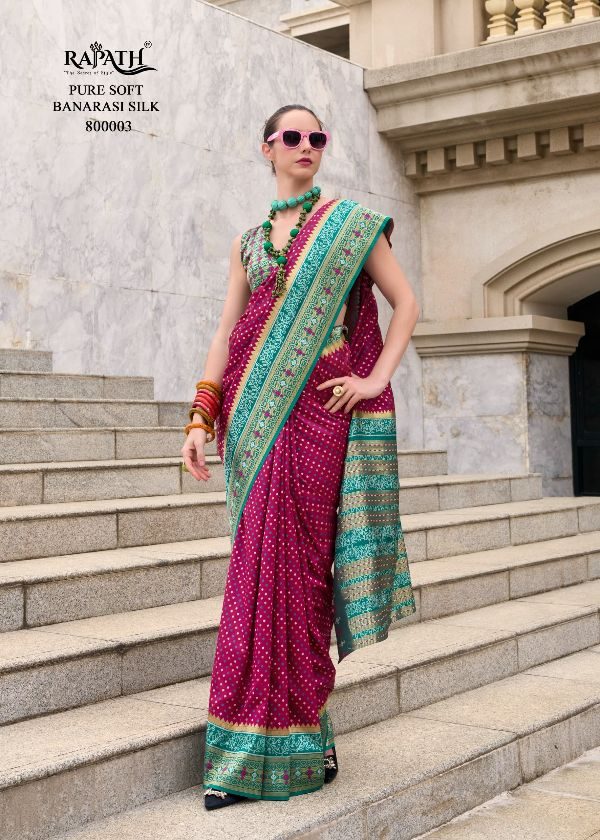 Wine Color Pure Soft Banarasi Silk Saree. Crafted from premium-quality silk, Bollywood Saree